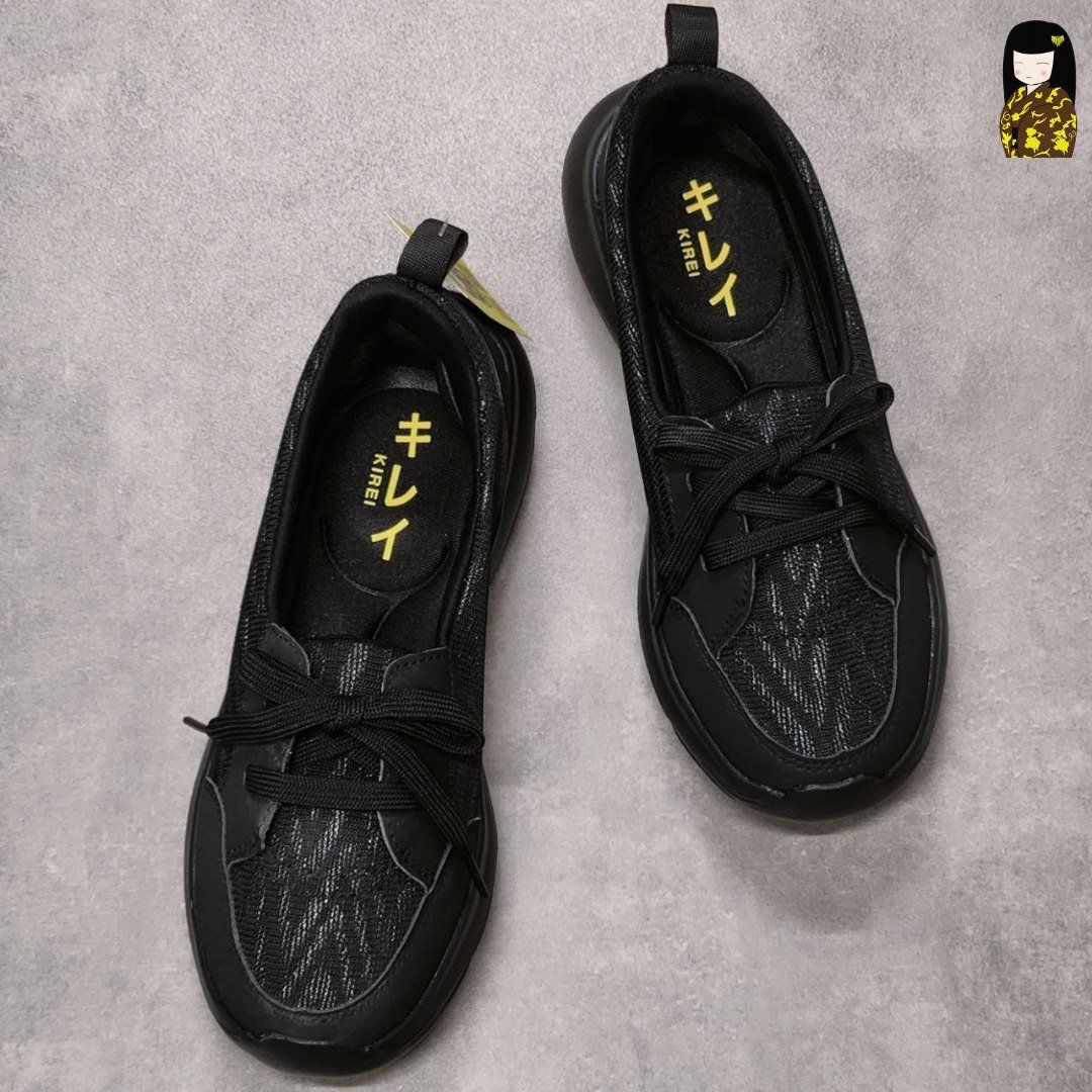Giày Nhật búp bê Kirei walk on breathable cột dây CN Đen – Kirei
